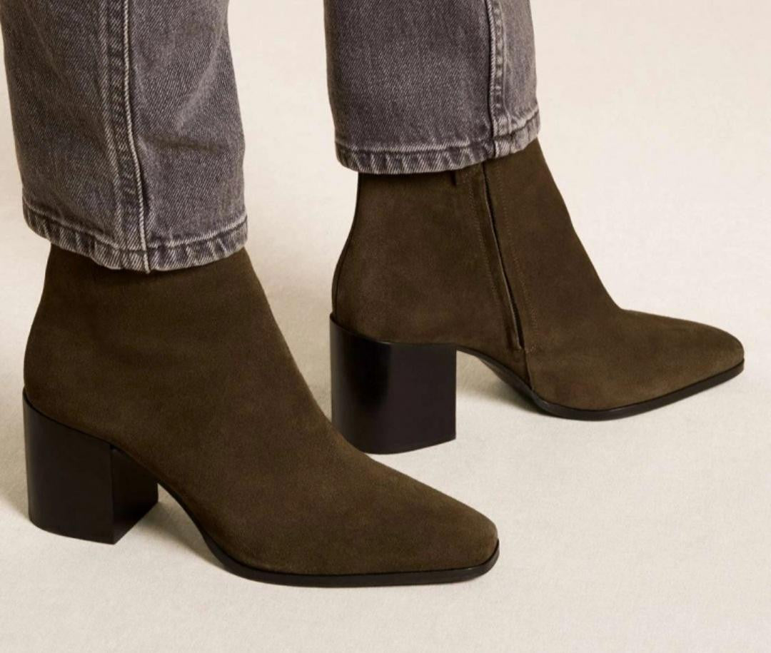 Bottine Suède Kaki N° 670 Reste 40 !