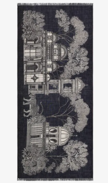 Etole en laine 80 x 190 Mirage Noir INOUI EDITIONS