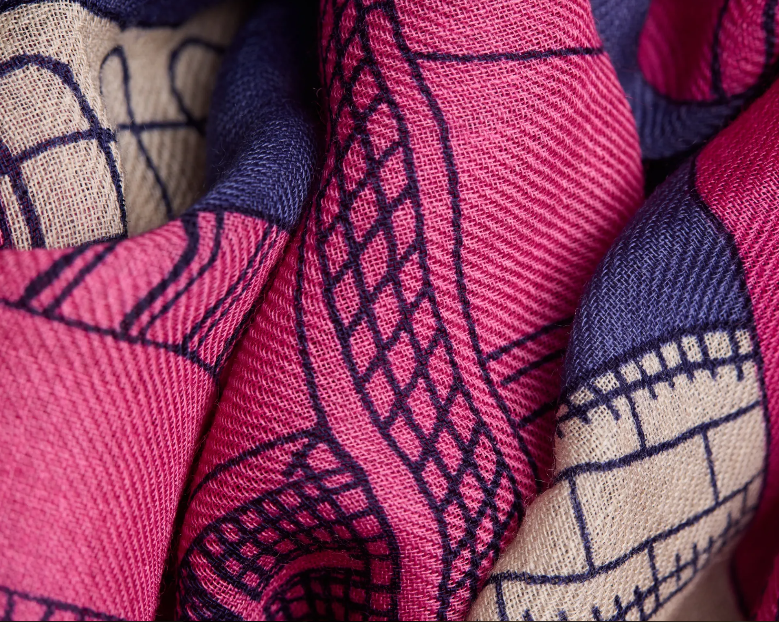Etole en laine 100 x 190 PARIS FUSHIA INOUI EDITIONS