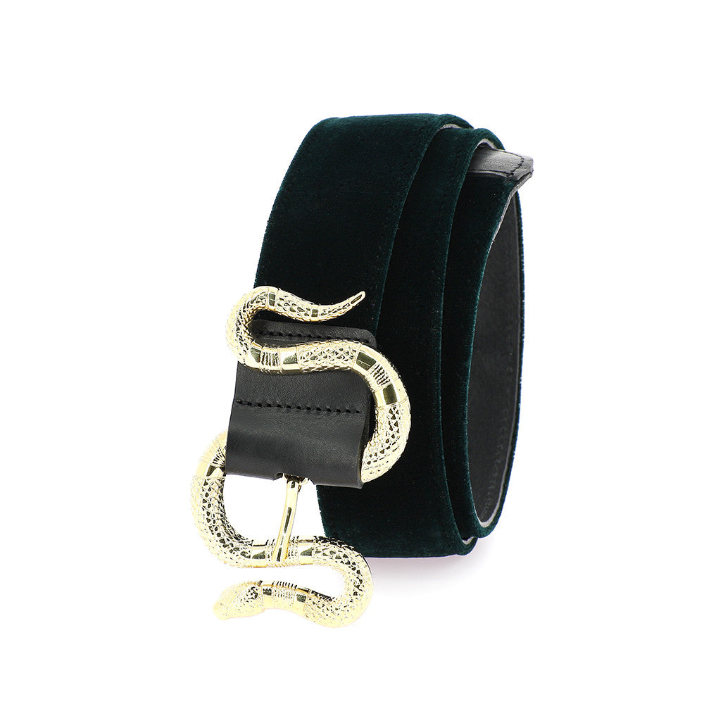 Ceinture en velours Silk Vert CRUSH HERBERT Frère Soeur