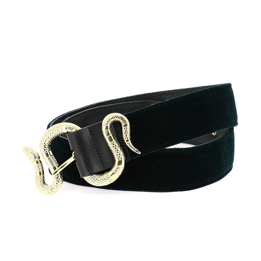 Ceinture en velours Silk Vert CRUSH HERBERT Frère Soeur