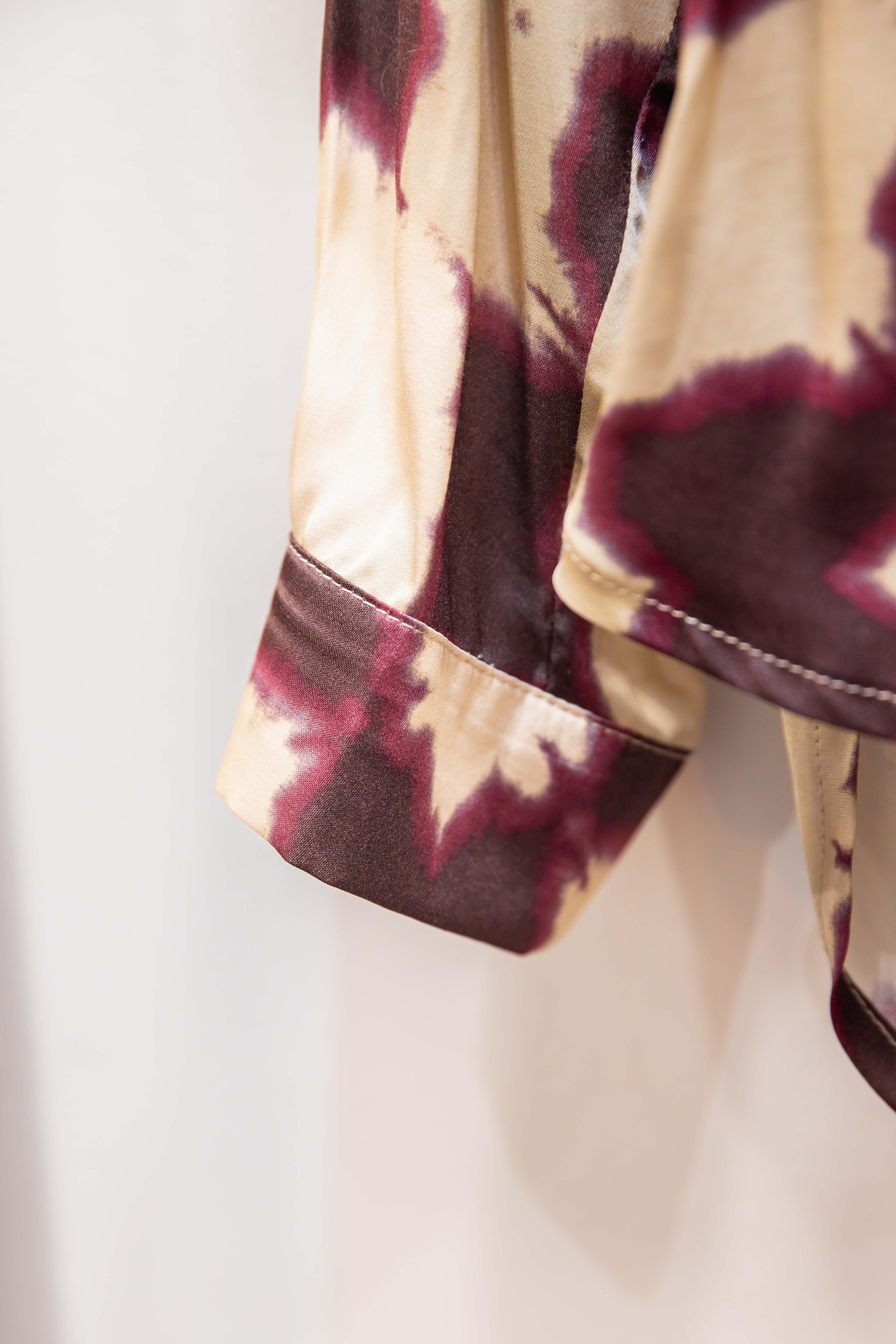 Chemise Tie & Dye Ecru/ Bordeaux CLAUDIE CHLOE STORA