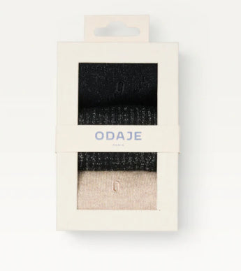 Pack de 3 Chaussettes New Côtelé noir argenté champagne ODAJE (ancien M. MOUSTACHE)