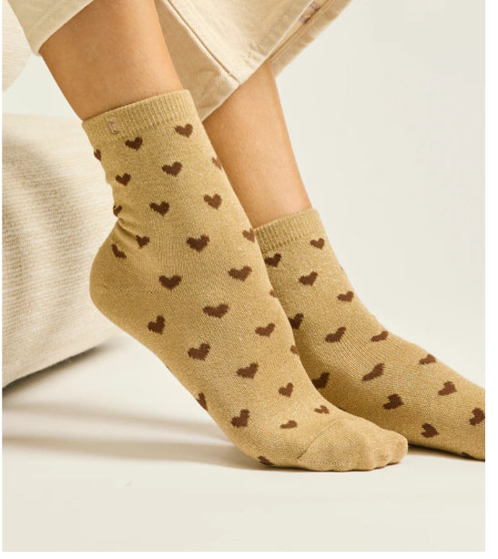 Semainier - Lot de 7 chaussettes Coeur Paillettes femme - M MOUSTACHE Dernière !