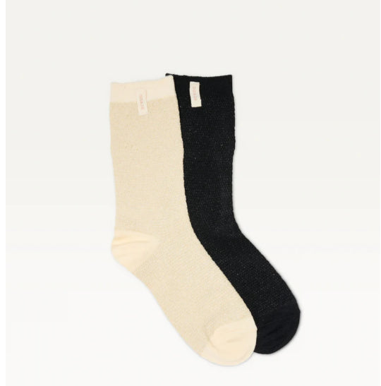Pack de 2 Chaussettes Épaisses Paillettes Doré Noir ODAJE (ex M MOUSTACHE)