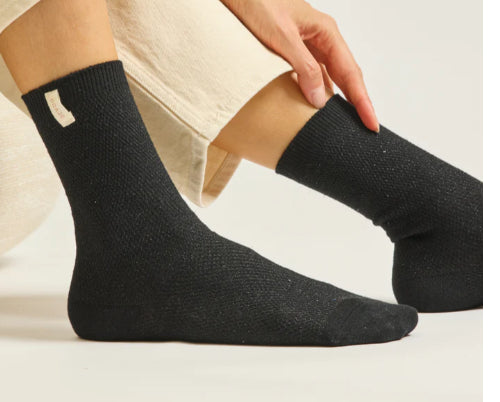 Pack de 2 Chaussettes Épaisses Paillettes Doré Noir ODAJE (ex M MOUSTACHE)