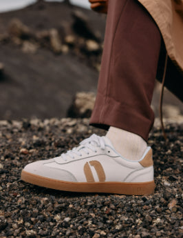 Basket LUCIA Cuir et Suède Blanc Beige ODAJE (ancien M MOUSTACHE)