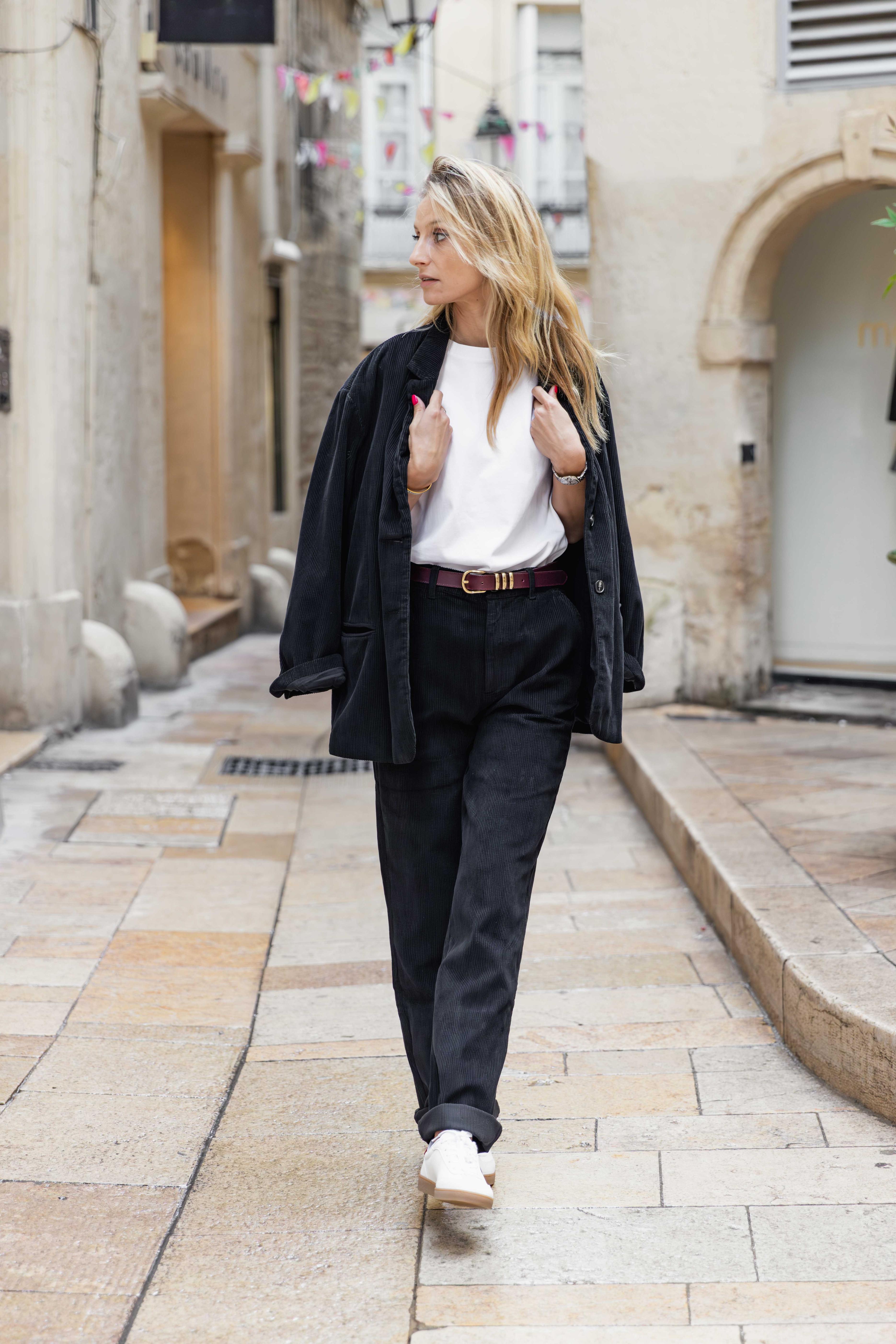 Pantalon Cotelé RONDA noir CHLOE STORA Reste T36 et T38 !