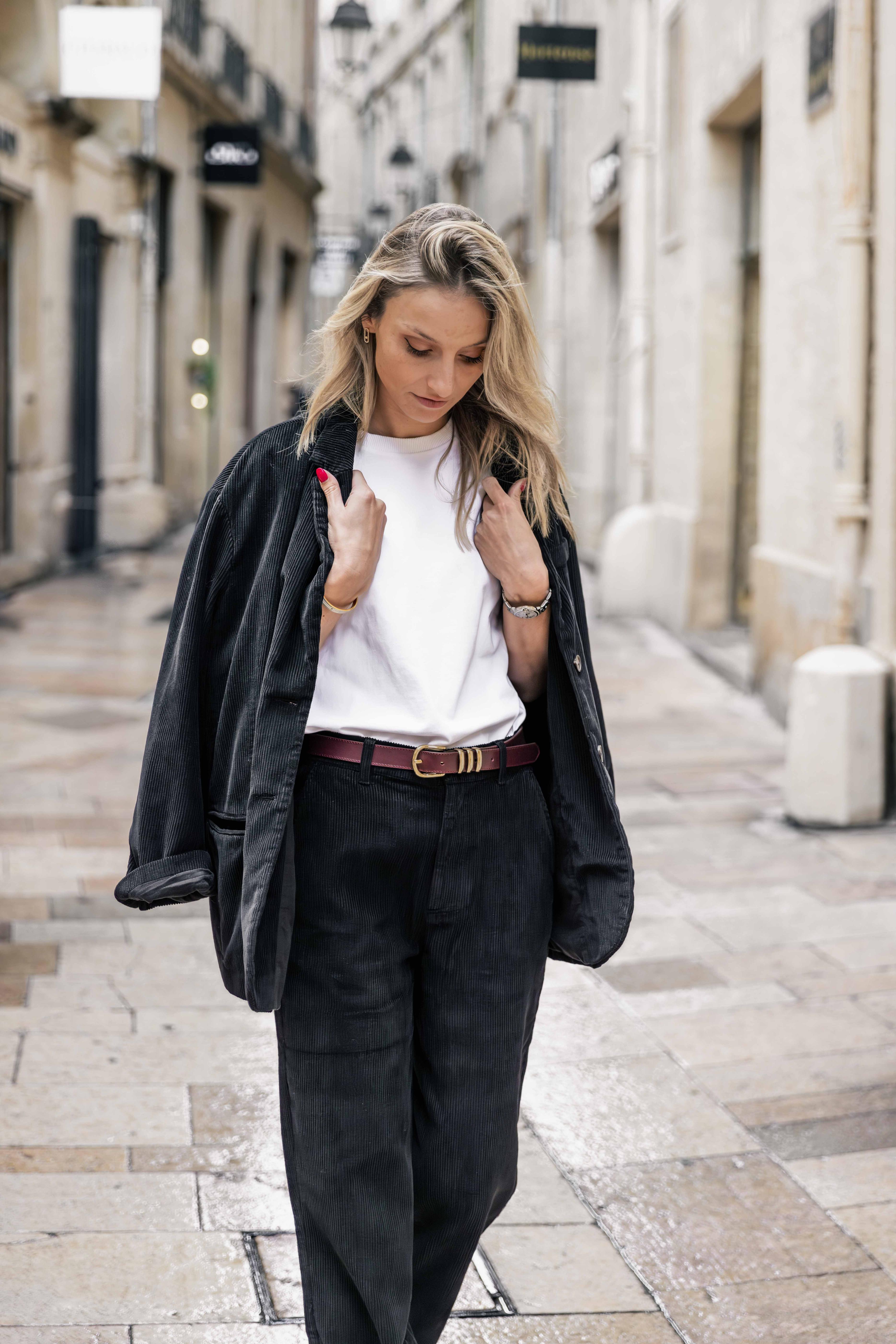 Pantalon Cotelé RONDA noir CHLOE STORA Reste T36 et T38 !