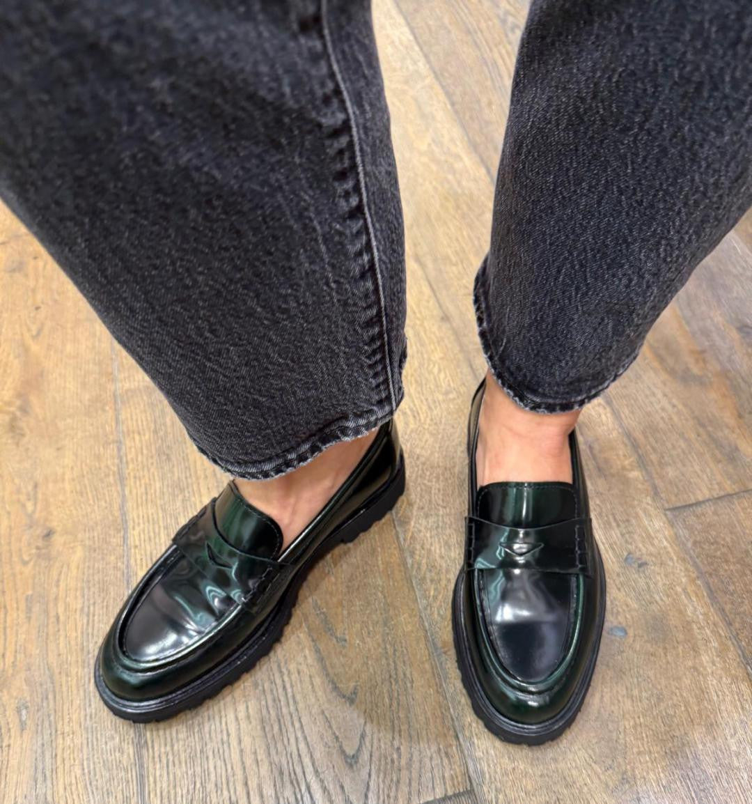 Mocassin D600 en cuir DOVER VERDE ELLA FLECS