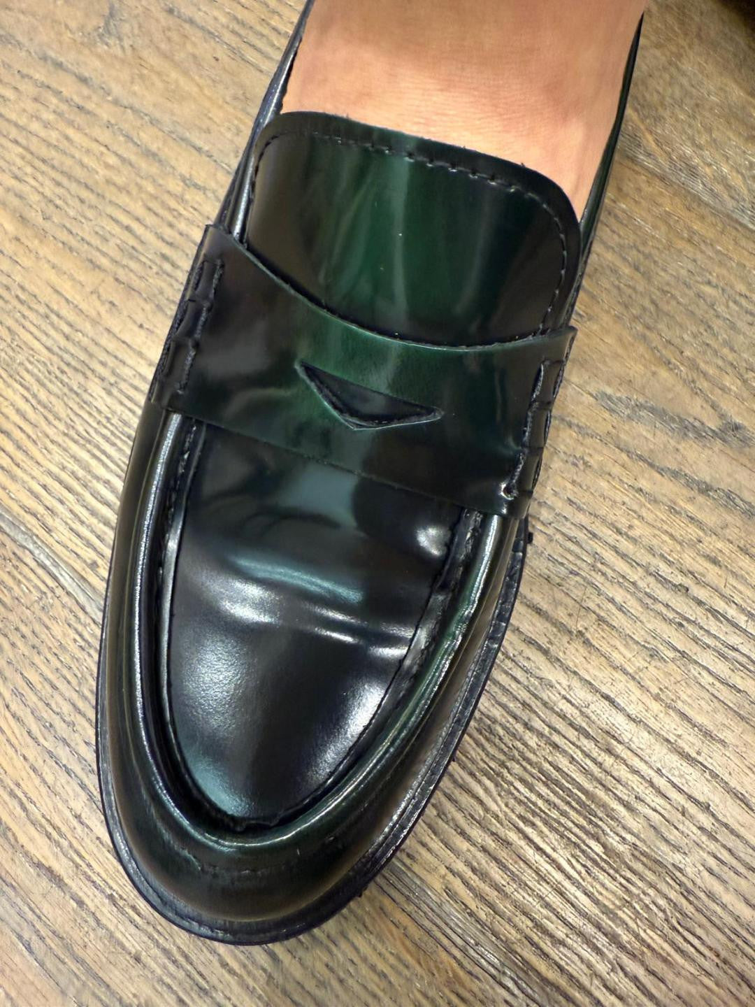 Mocassin D600 en cuir DOVER VERDE ELLA FLECS