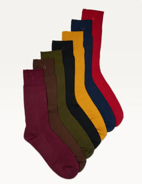 Semainier - Lot de 7 chaussettes multicolores HOMME - M MOUSTACHE