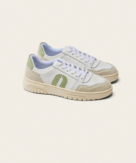 Baskets NORA Blanc Vert ODAJE (ancien M MOUSTACHE) !