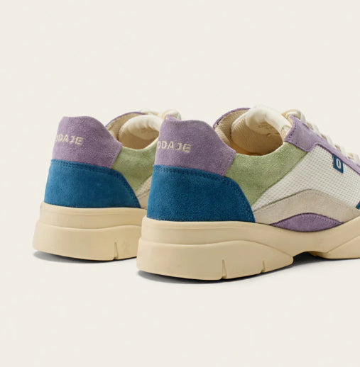 Basket Laura Suède et toile vert beige lilas ODAJE (ancien M MOUSTACHE)