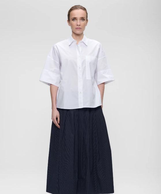 Chemise blanche Popeline de Coton Manches Courtes ZENGGI