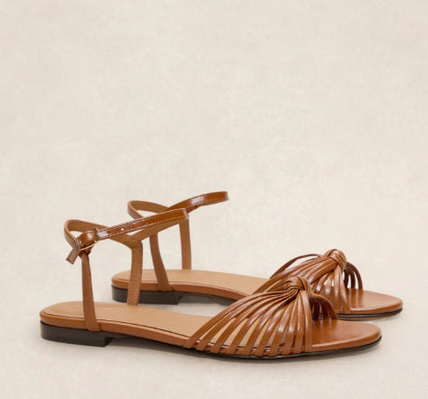 Sandales N° 155 cuir cognac RIVECOUR