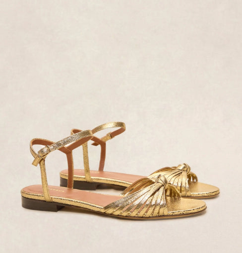 Sandales N° 155 cuir Gold RIVECOUR Dernière en taille 41 !