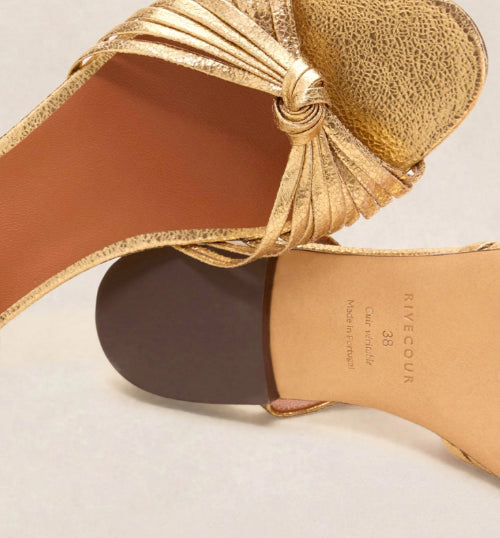 Sandales N° 155 cuir Gold RIVECOUR Dernière en taille 41 !