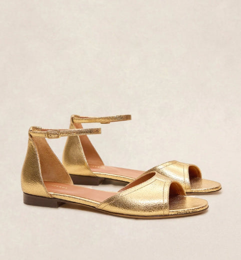 Sandale en cuir Doré N° 165 RIVECOUR