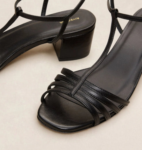 Sandale en cuir Noir N° 441 RIVECOUR