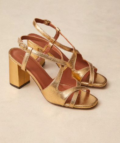 Sandale N° 953 cuir Doré RIVECOUR