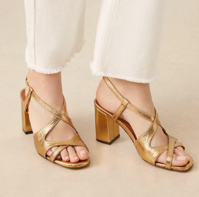 Sandale N° 953 cuir Doré RIVECOUR