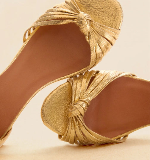 Sandale en cuir laminé Doré N° 478 RIVECOUR dernière en 41!!