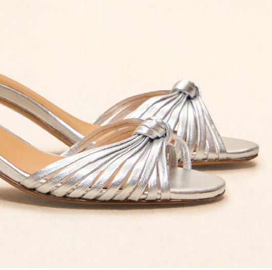 Sandale en cuir laminé Argent N° 478 RIVECOUR