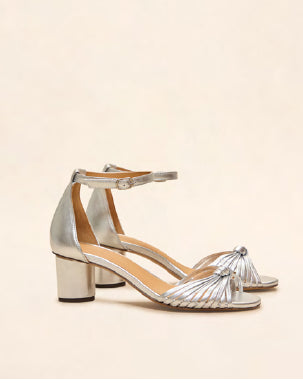 Sandale en cuir laminé Argent N° 478 RIVECOUR