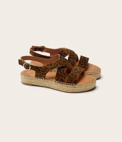 Espadrille plate cuir Léopard CHANTAL ODAJE ex M MOUSTACHE Reste