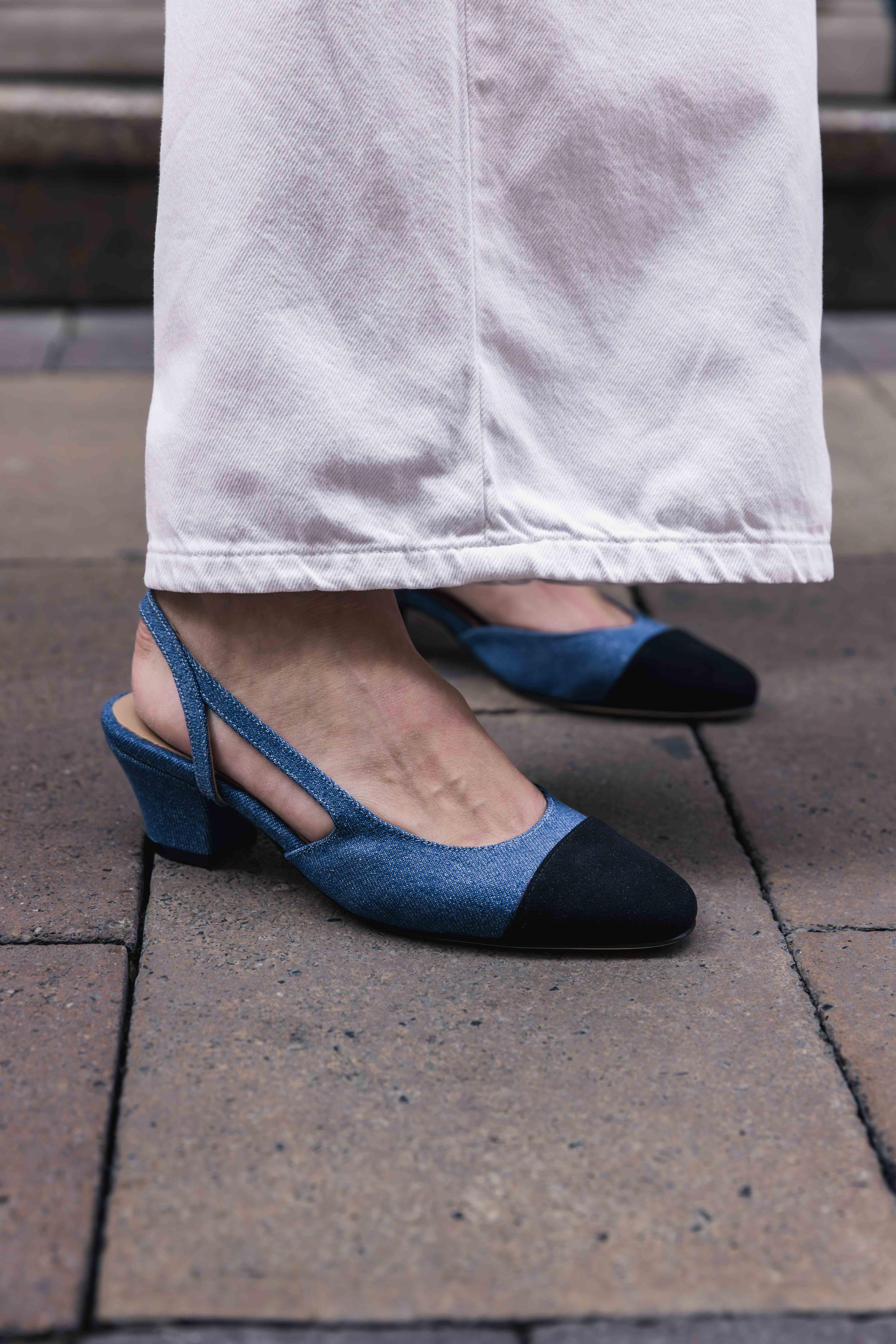 Slingback Bri-bri N° 212 Denim/ noir ANNIEL Reste 38 et 39 !