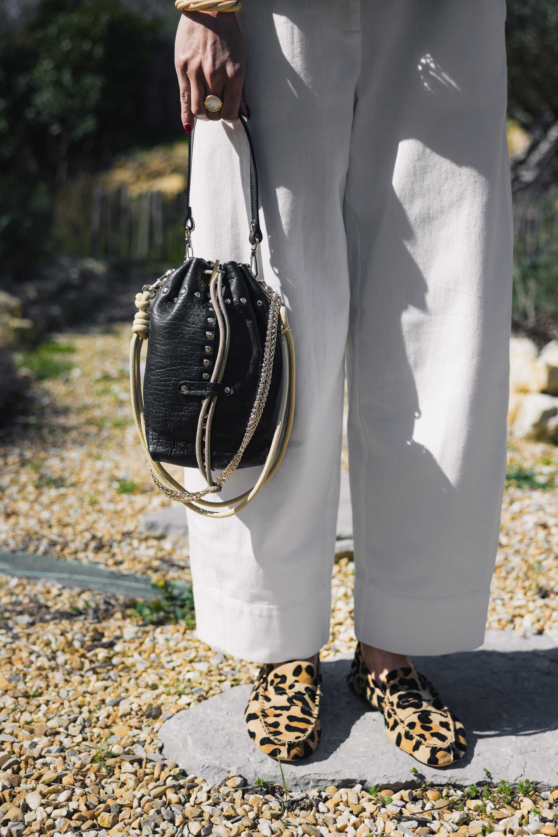 Pantalon ZORA Blanc en coton sergé ZENGGI X05-1010
