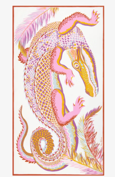 Étole 100 x 190 croco blanc Inoui Editions Dernière !