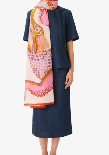 Étole 100 x 190 croco blanc Inoui Editions Dernière !