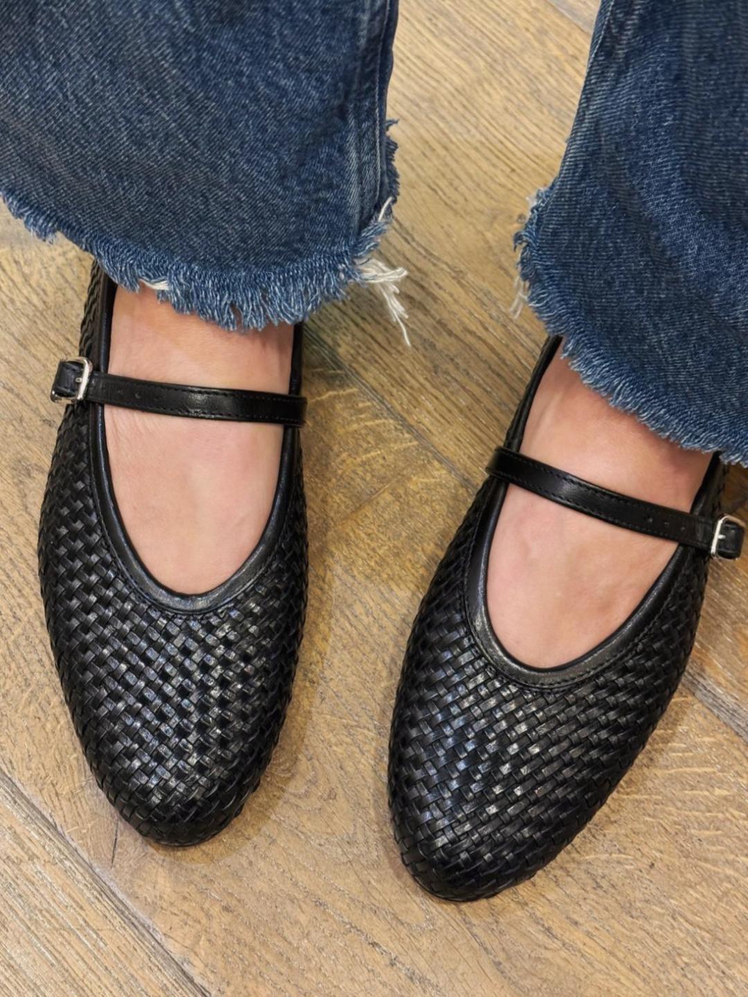 Ballerine D1403 tressés nero ELLA FLECS