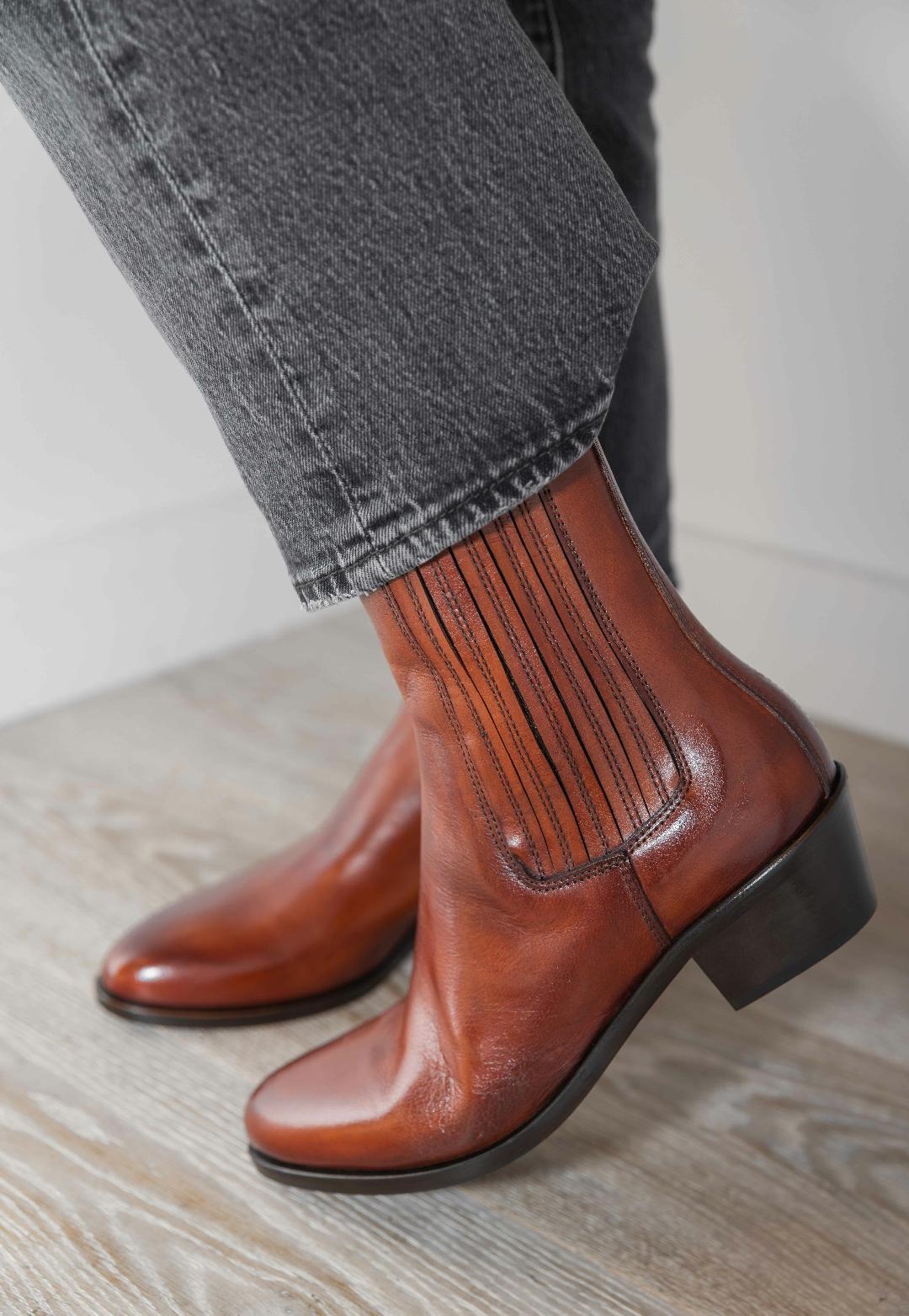 Bottines D350 Tan Inglese ELLA FLECS