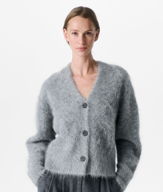 Cardigan en Alpaga doux Gris Y03-1010 ZENGGI