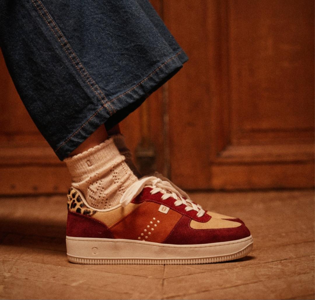 Basket MAXENCE Bordeaux Beige ODAJE (ancien M MOUSTACHE)