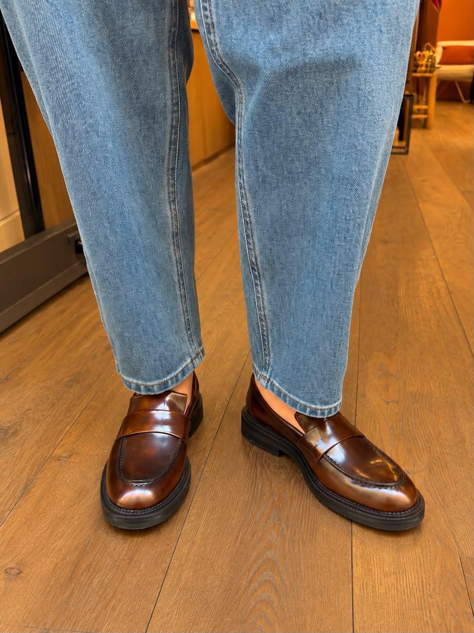 Mocassin D1905 en cuir DOVER Cuoio ELLA FLECS