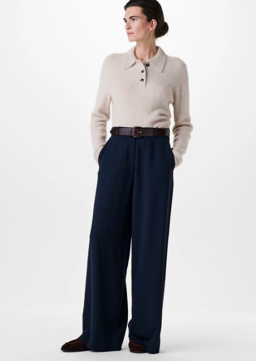 Pantalon bleu en Crêpe japonaise ZENGGI Y05-1013