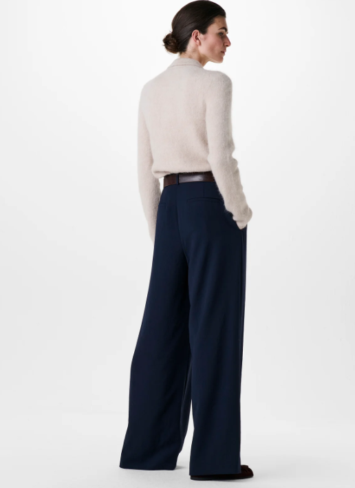 Pantalon bleu en Crêpe japonaise ZENGGI Y05-1013