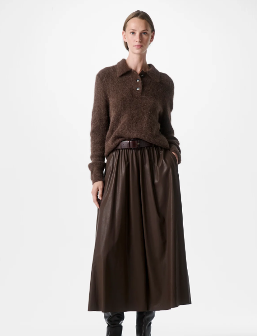 Pull col Polo en Alpaga Brown Y03-1021 ZENGGI
