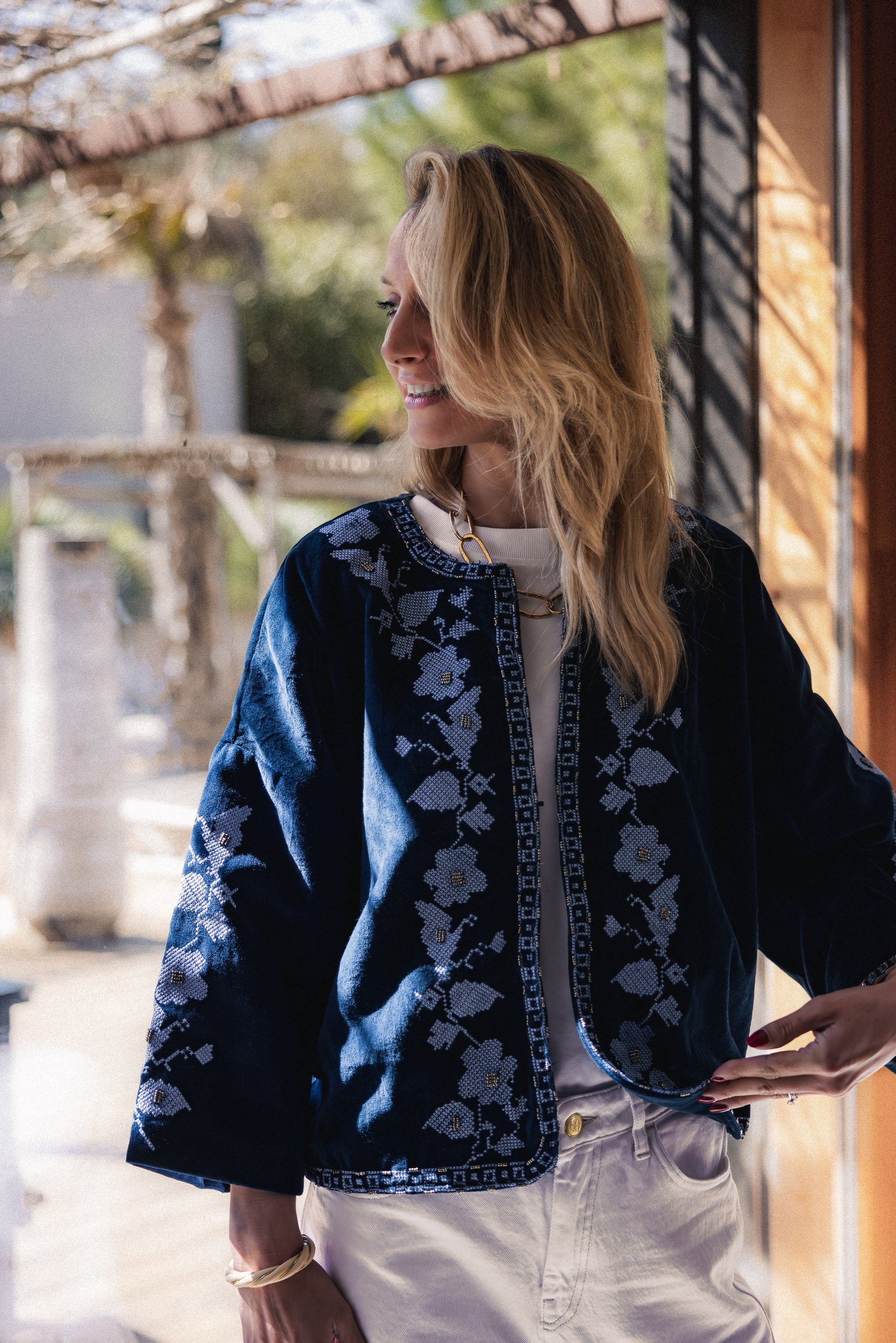 Veste Amby en velours bleu LOLLYSLAUNDRY