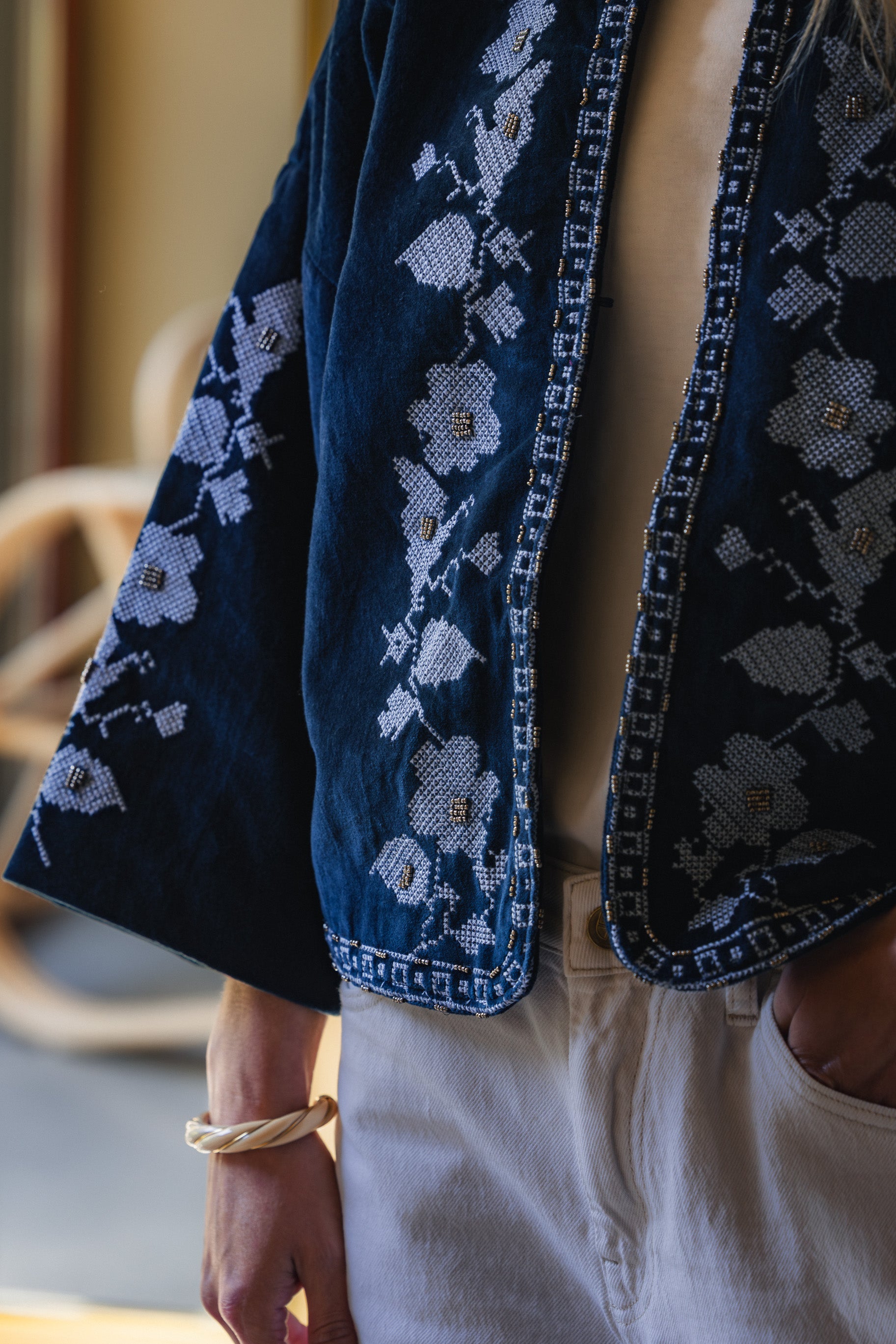 Veste Amby en velours bleu LOLLYSLAUNDRY