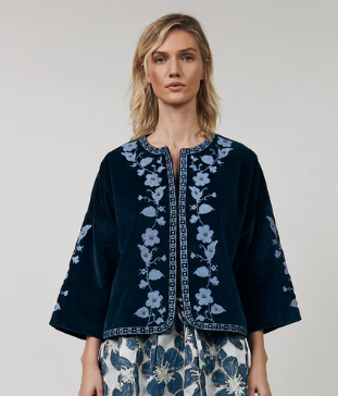Veste Amby en velours bleu LOLLYSLAUNDRY