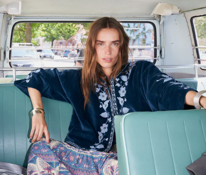 Veste Amby en velours bleu LOLLYSLAUNDRY
