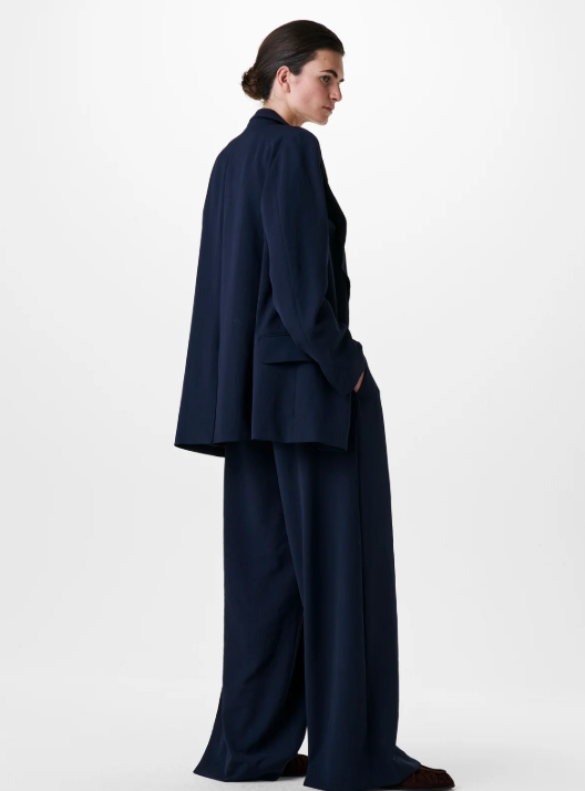 Blazer décontracté bleu en Crêpe japonaise ZENGGI Y08-1006