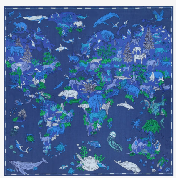 Carré 130 x 130 atlas bleu Inoui Editions