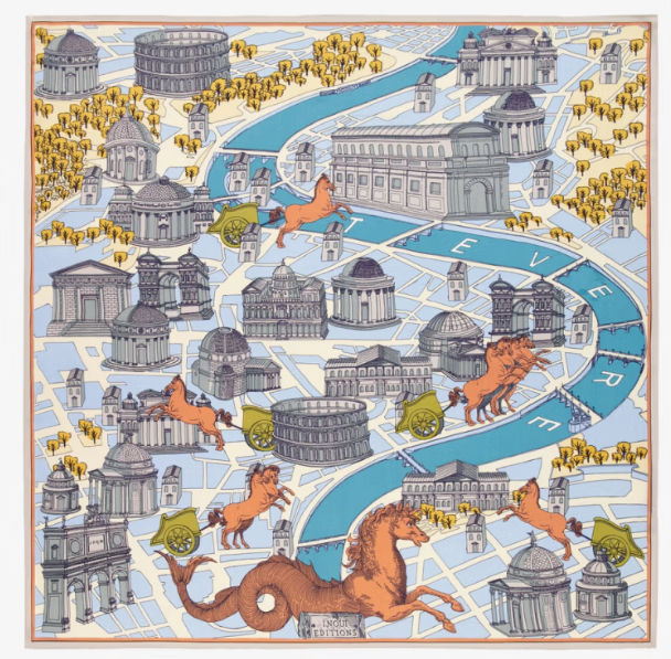 Carré 100 x 100 Rome gris Inoui Editions