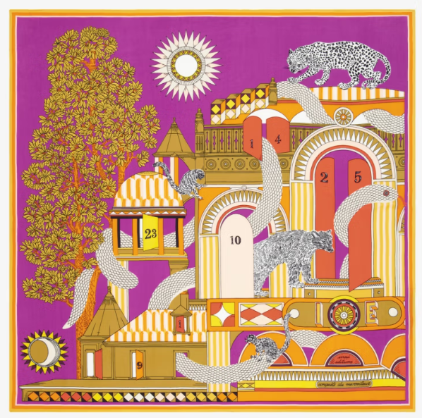 Carré 100 x 100 Taj violet Inoui Editions